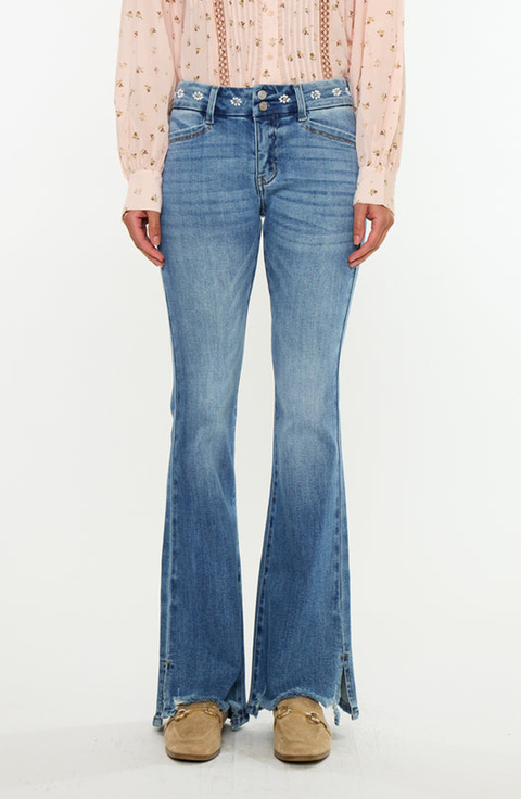 Luxine Mid Rise Flare Jeans