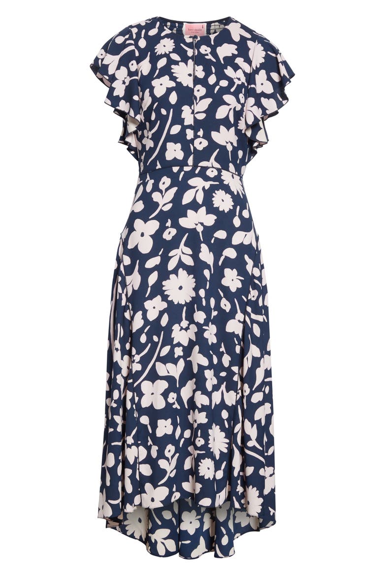 splash midi dress, Alternate, color, PARISIAN NAVY