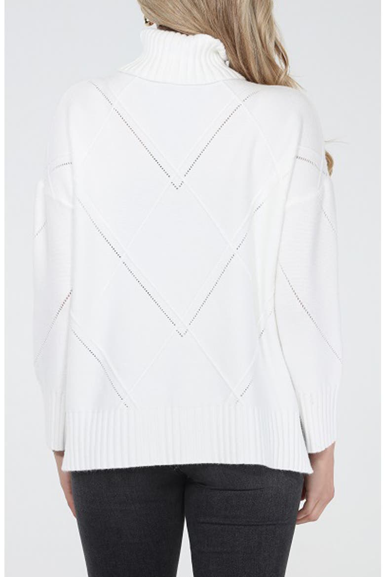 Argyle Turtleneck Sweater, Alternate, color, IVORY
