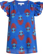 SUGARLIPS Lucinda Floral Seni Ruffle Sleeve Top