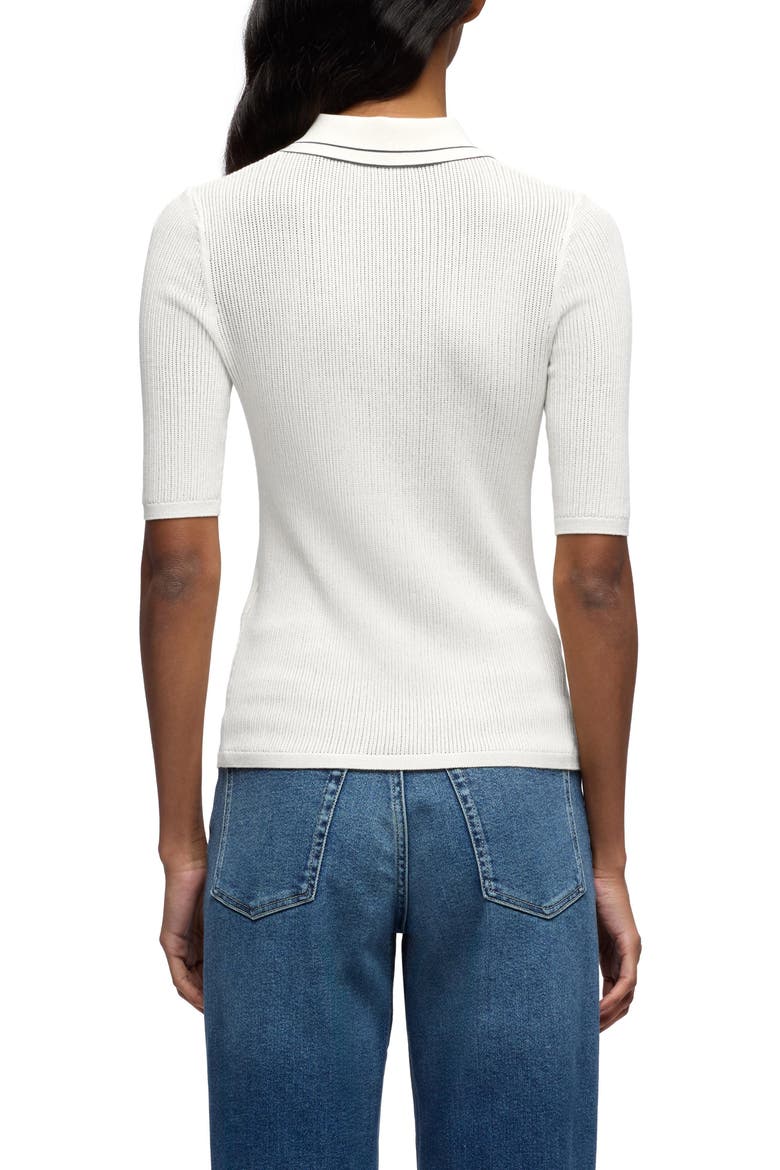 Piped Rib Polo Sweater, Alternate, color, WHITE