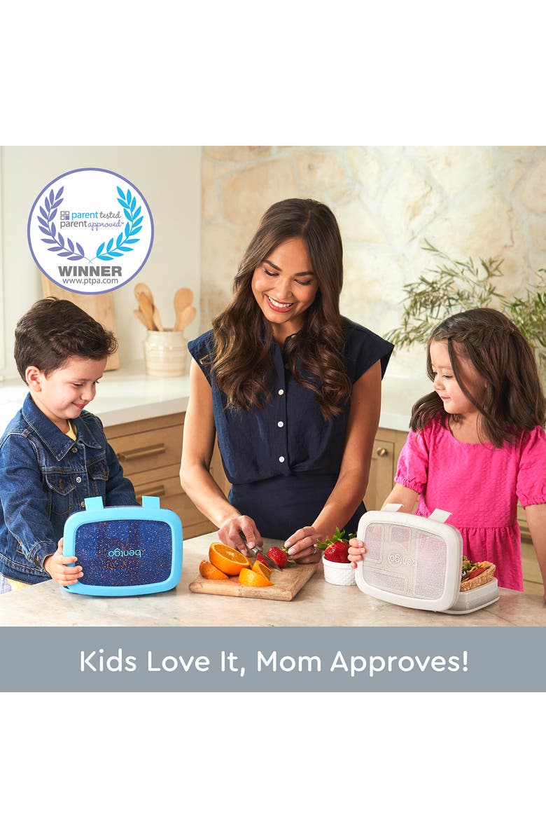 BENTGO Kids' Prints Lunch Box - Dots, Alternate, color, Grey Silver