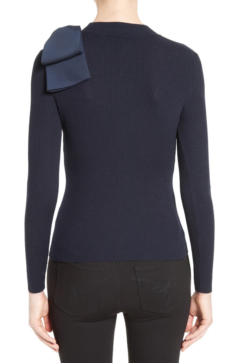Nehru Rib Knit Jumper, Alternate, color, DARK BLUE