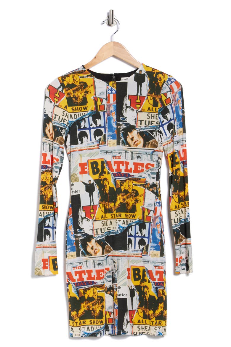 x The Beatles Delora Long Sleeve Minidress, Alternate, color, ALL STAR SHOW