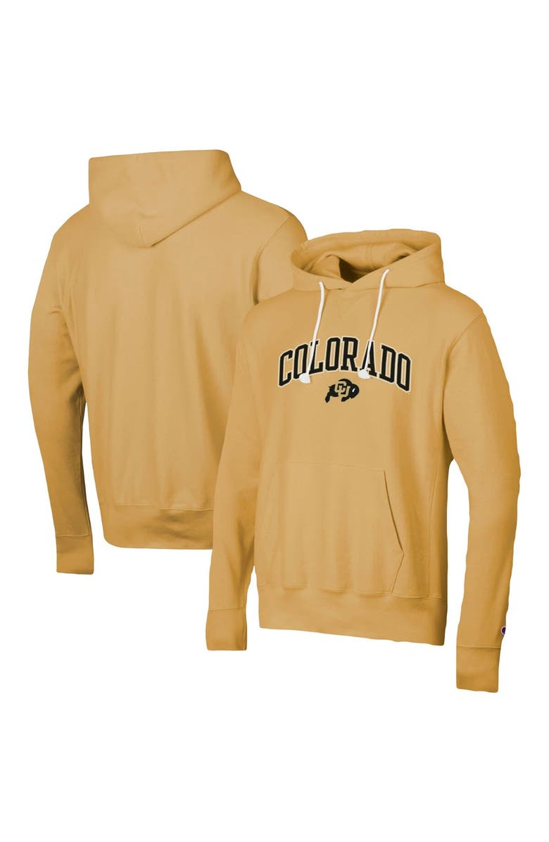 Champion Men's Champion Gold Colorado Buffaloes Skinny Arch Over Vintage Wash Pullover Hoodie, Main, color, Gold
