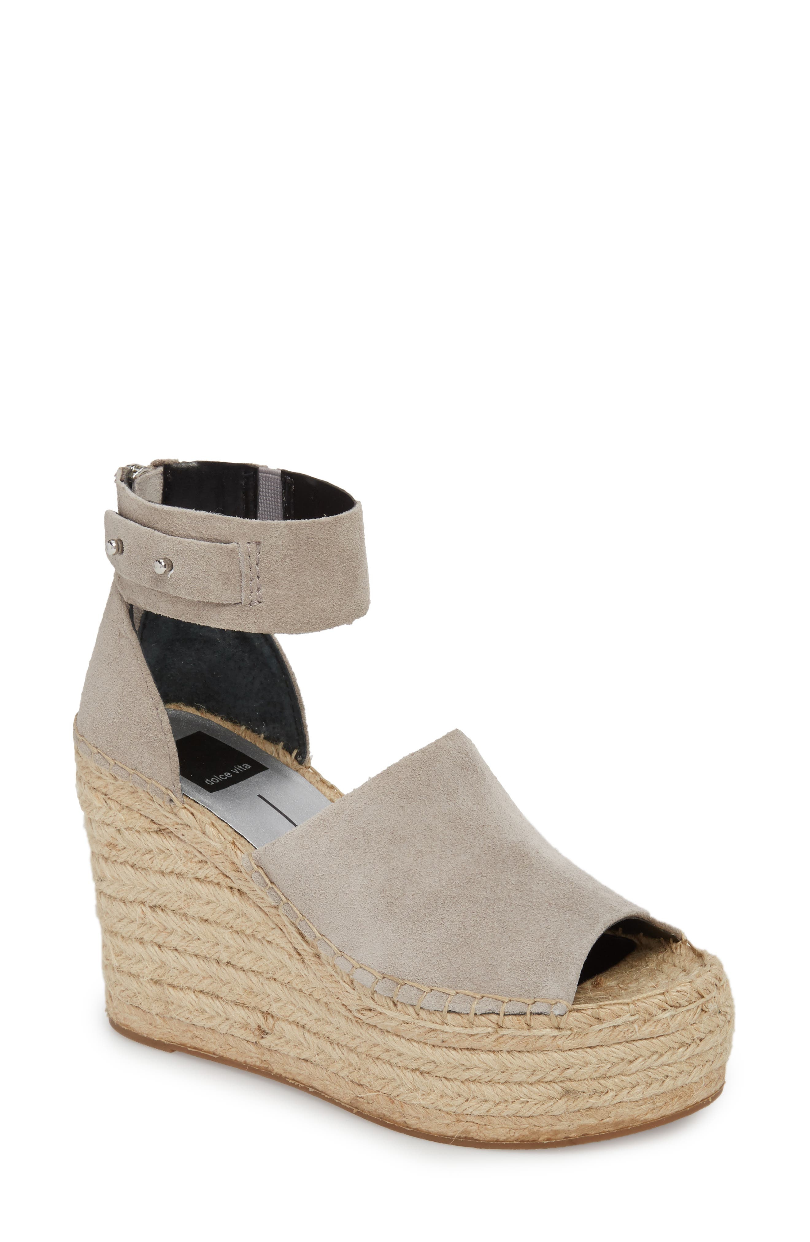 Dolce Vita Straw Wedge Espadrille Sandal, Main, color, 
