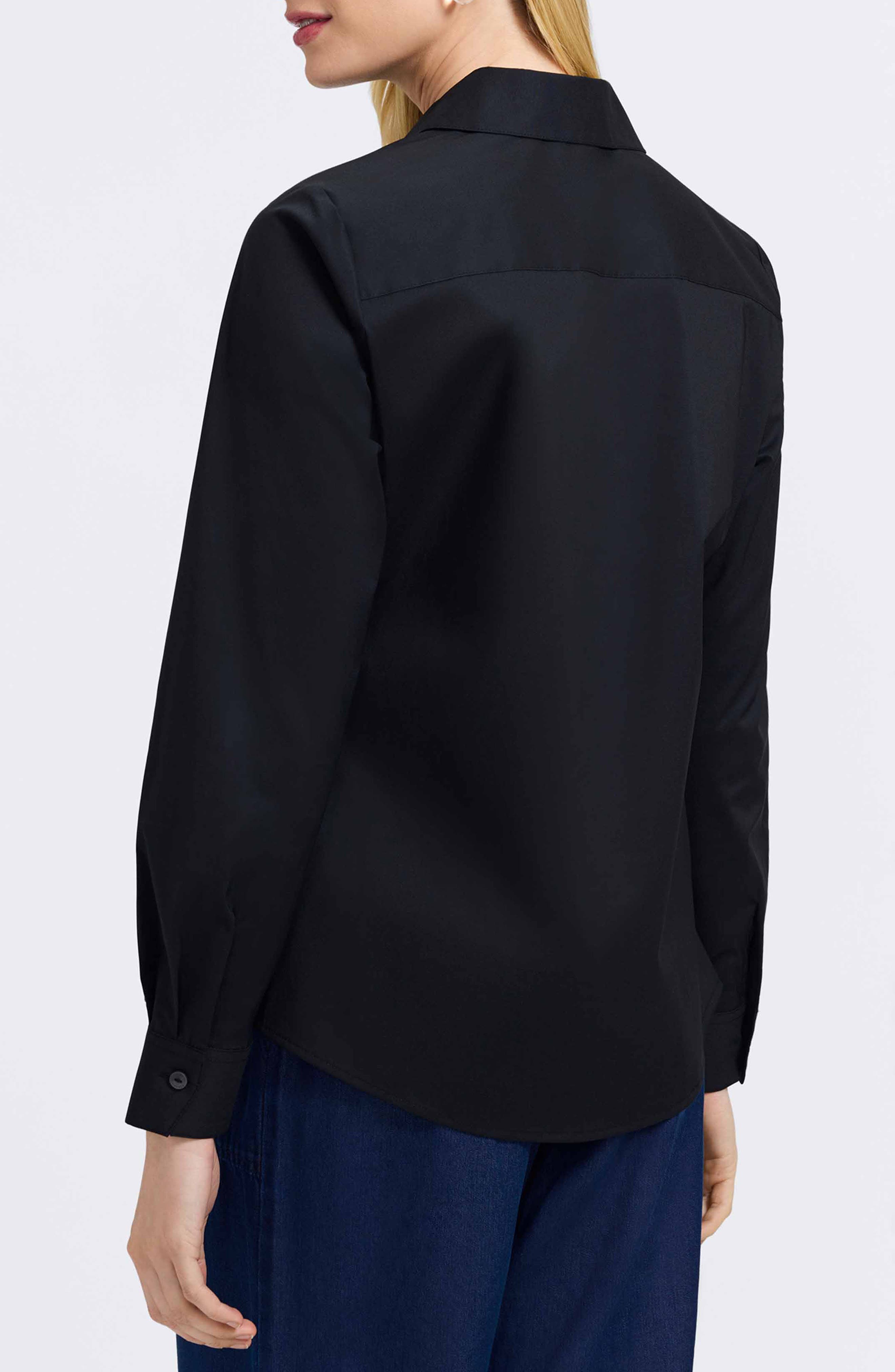 Marlee Leopard Trim Cotton Blend Button-Up Shirt - image 2