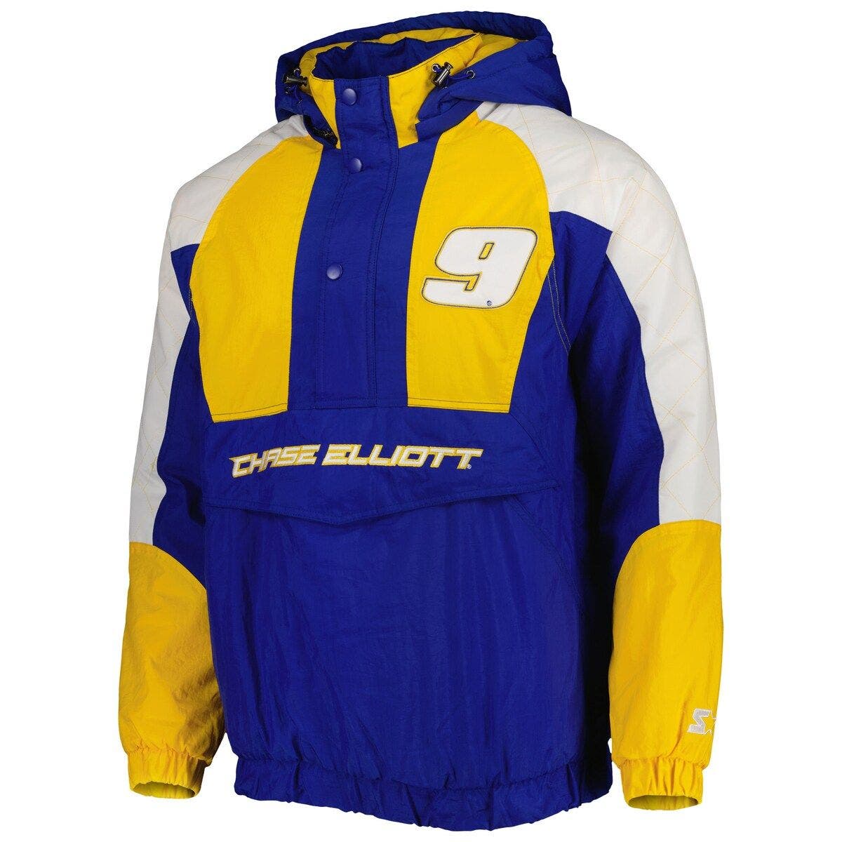 Men's Starter Royal/Yellow Chase Elliott The Body Check Half-Snap Pullover Jacket - image 2
