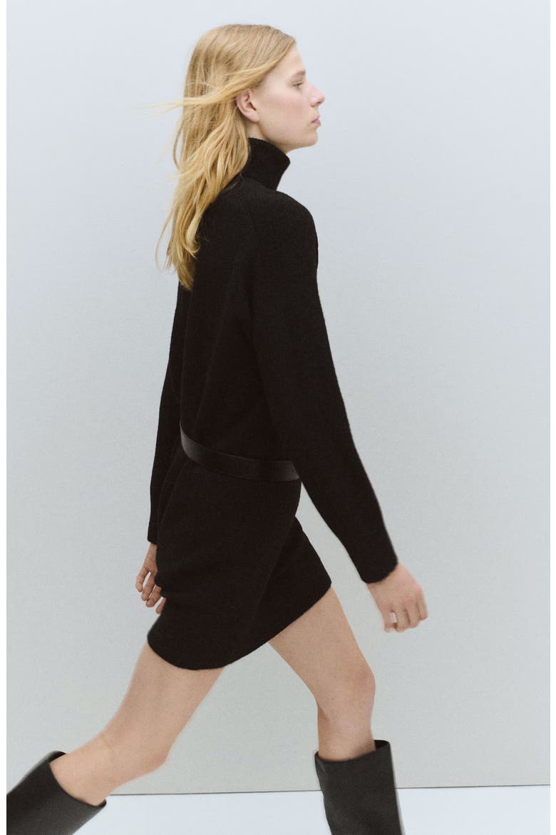 Turtleneck Long Sleeve Dress, Alternate, color, BLACK