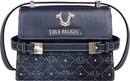 True Religion Studded Denim & Faux Leather Tote Bag