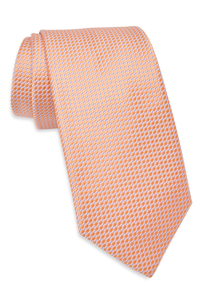 Sintra Geometric Jacquard Tie, Main, color, ORANGE