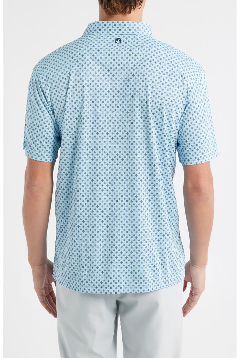 Hazelwood Modern Fit Foulard Print Performance Golf Polo, Alternate, color, SKY NAVY