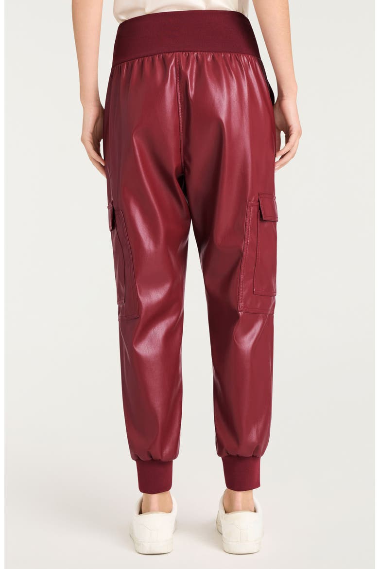 Giles Faux Leather Jogger Pants, Alternate, color, WINEBERRY