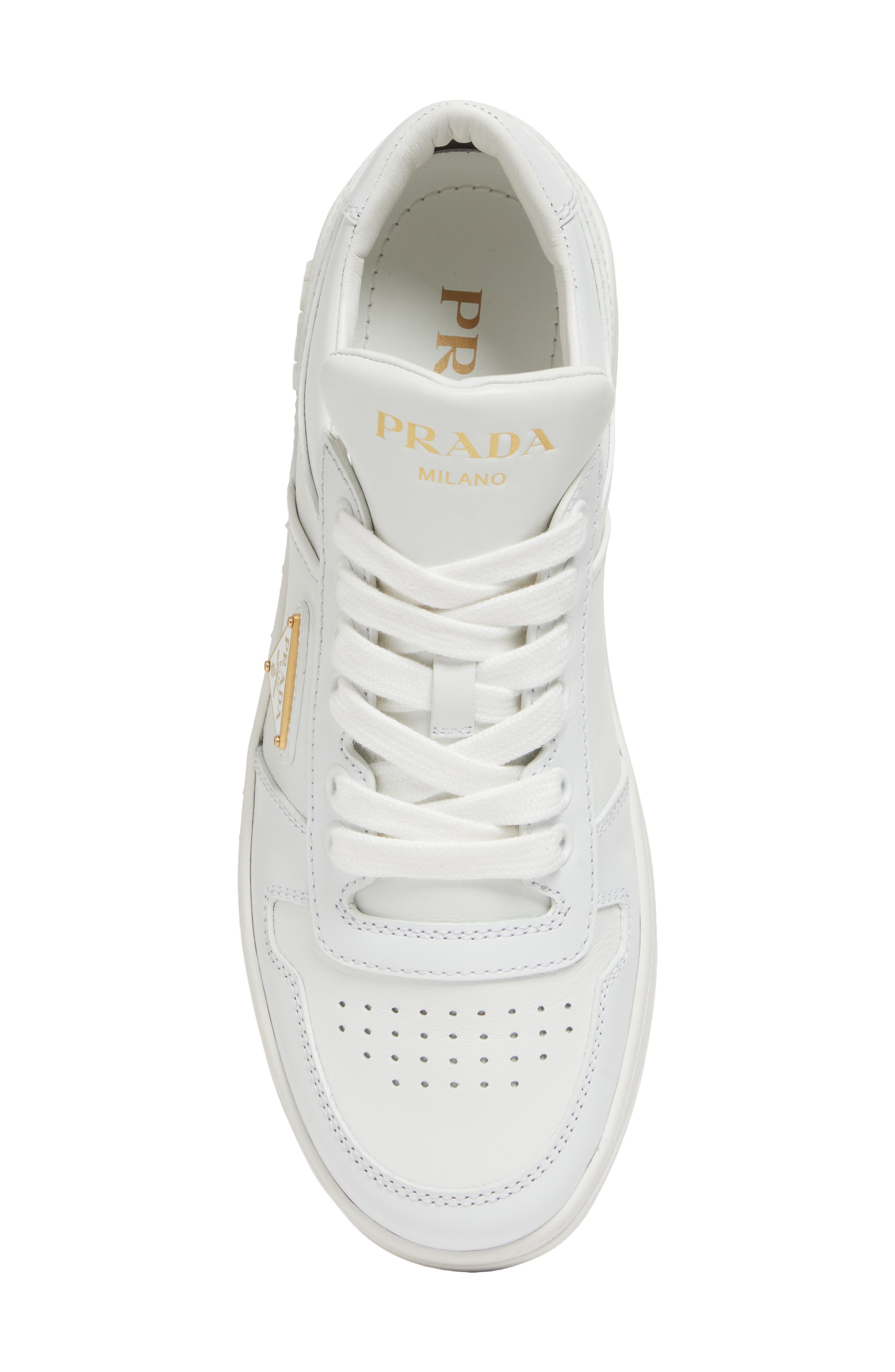 Prada Downtown Logo Low Top Sneaker, Alternate, color, 
