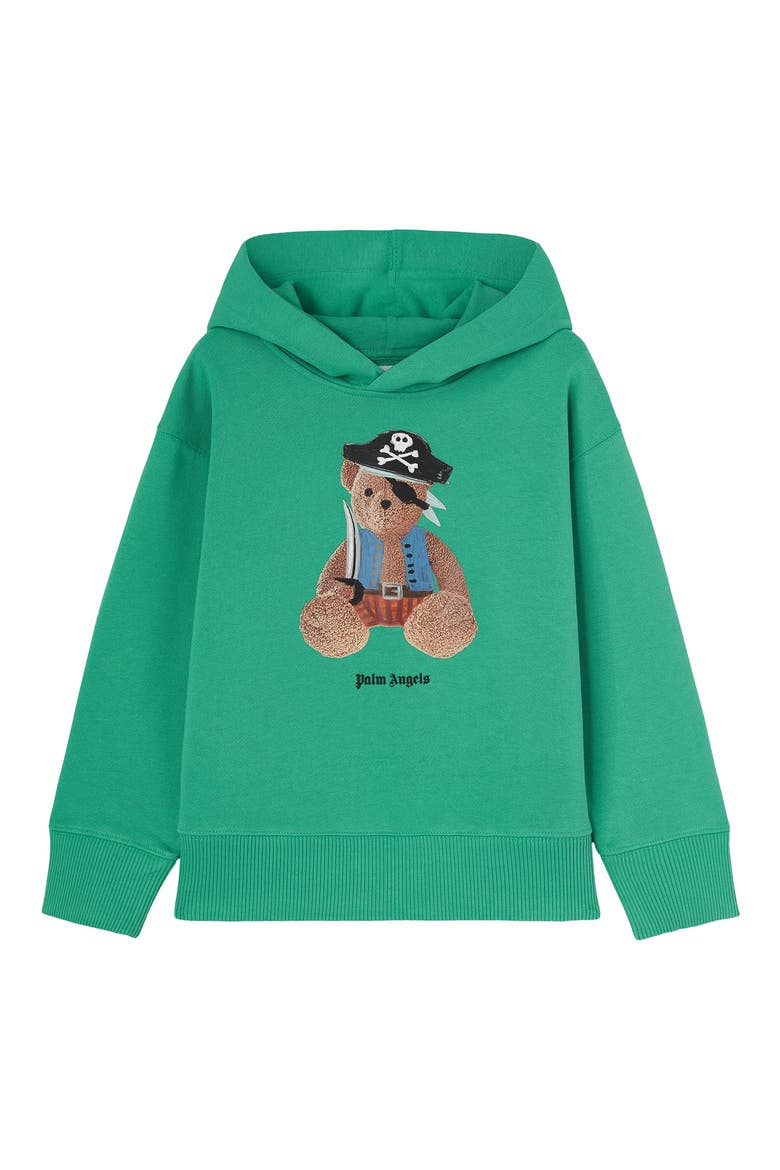 Kids' Bear Pirate Graphic Hoodie, Main, color, GREEN/ BROWN