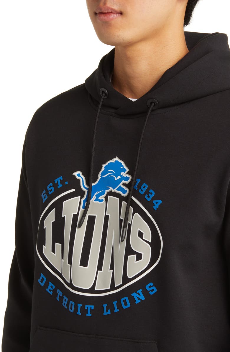 BOSS x NFL Touchback Graphic Hoodie, Alternate, color, Detroit Lions Black