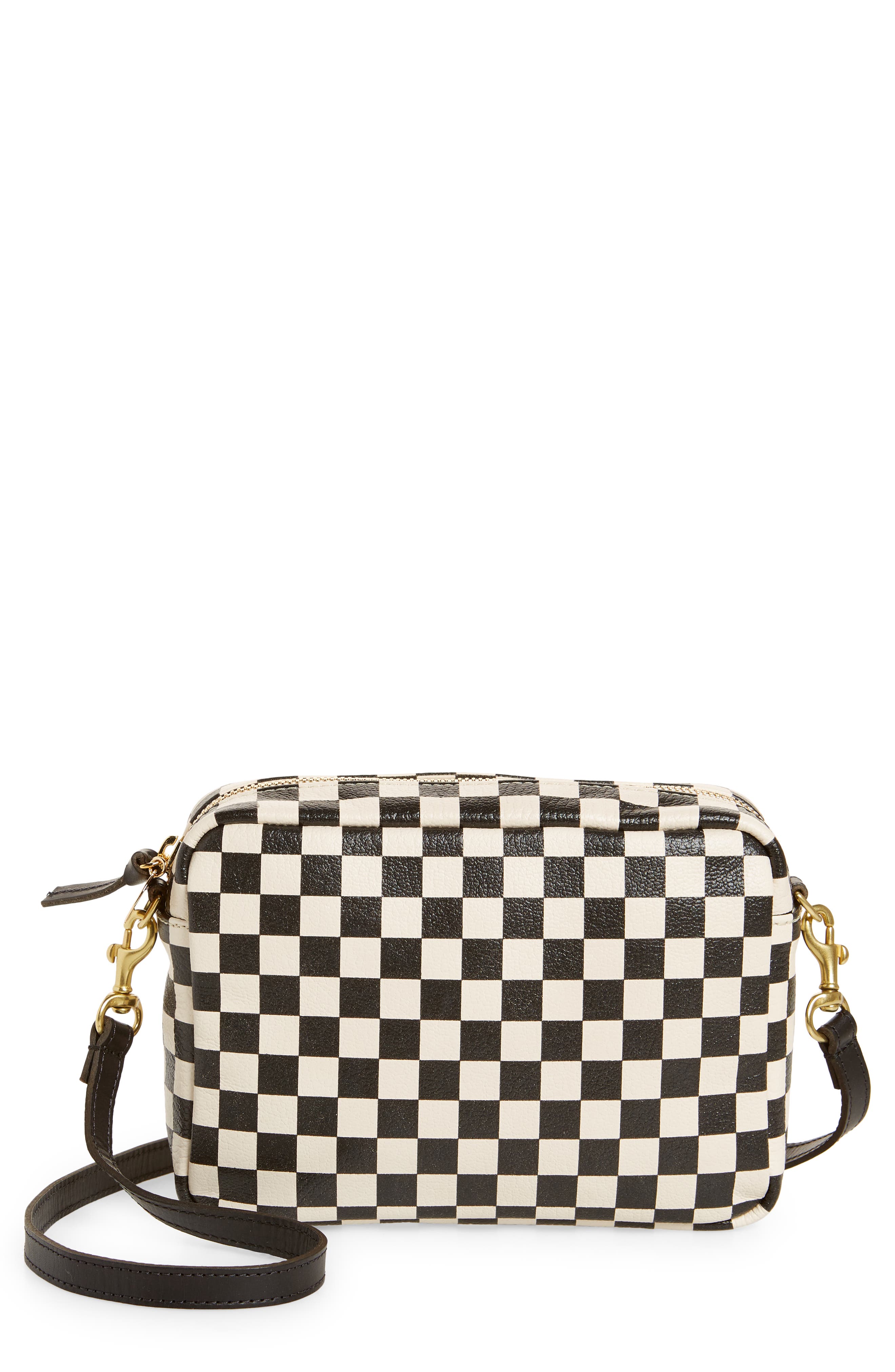 Clare V. Midi Sac Checkerboard Leather Crossbody Bag, Main, color, 