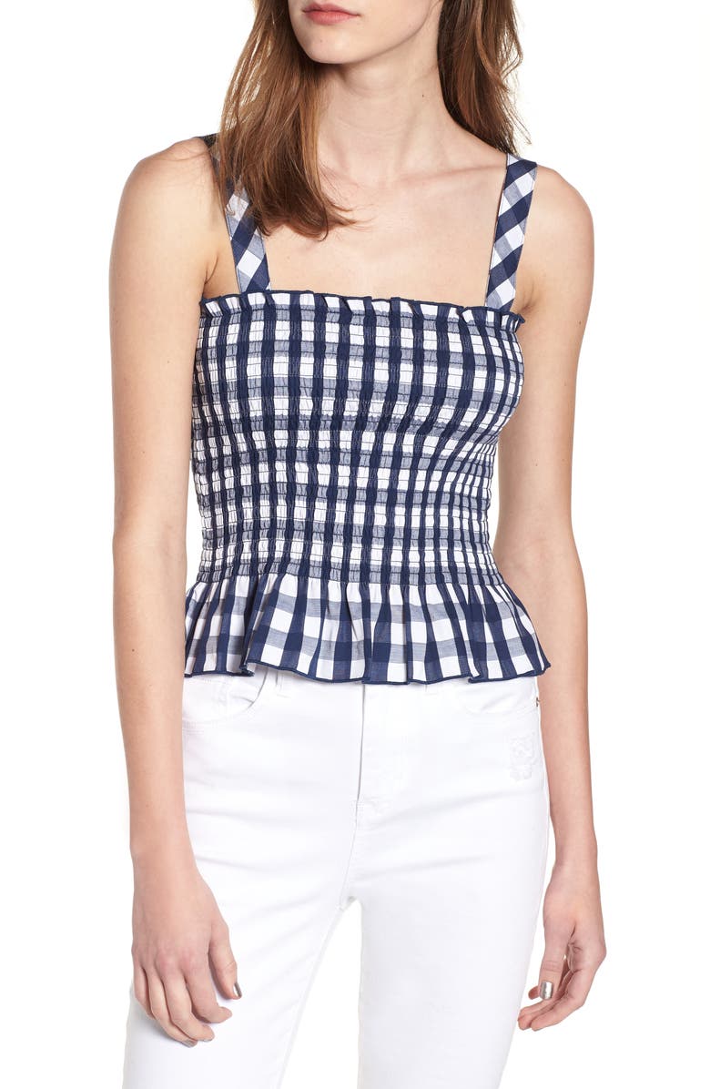 Ten Sixty Sherman Gingham Smocked Tank, Main, color,