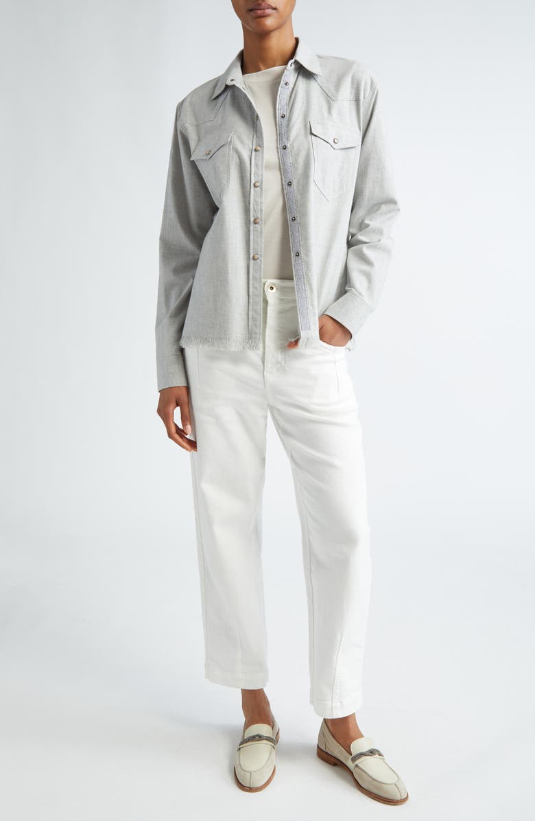 Eleventy Straight Leg Bull Pants, Alternate, color, White