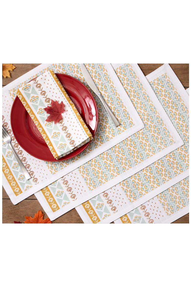 Golden Gardens Set of Four Placemats, Alternate, color, GOLDEN GARDENS PRINT