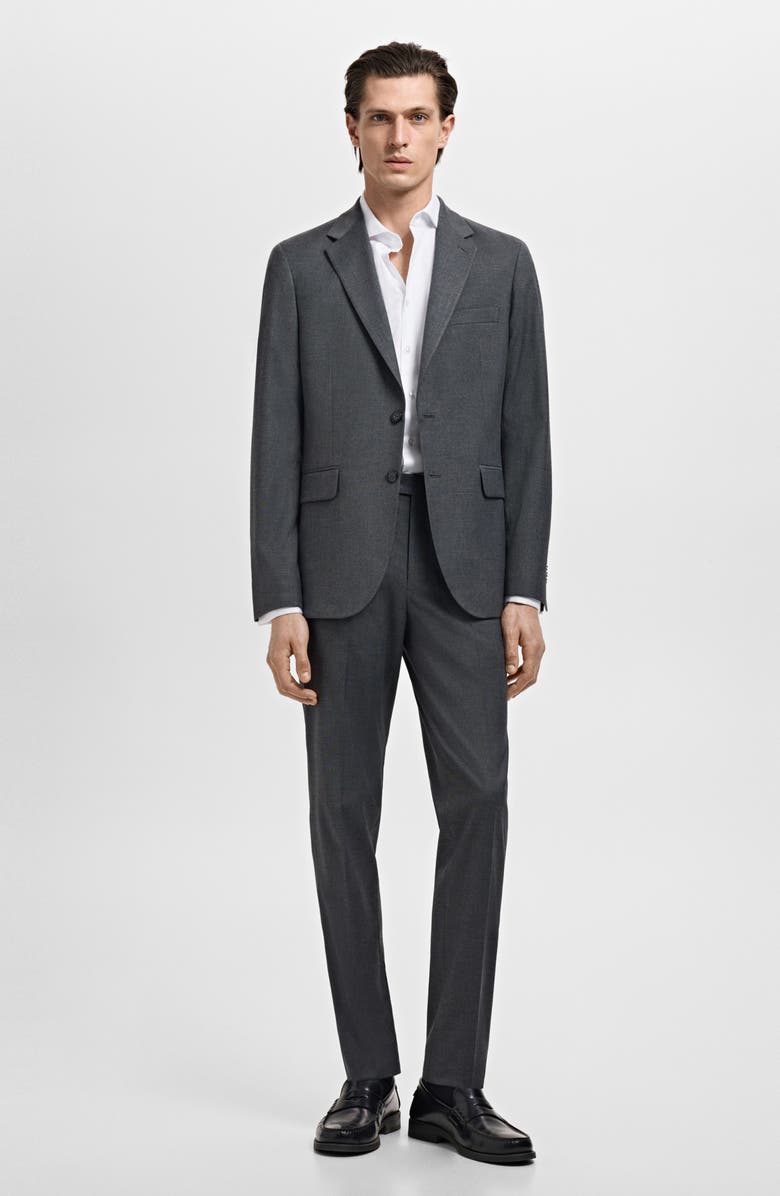 MANGO Slim Fit Cotton Twill Button-Up Shirt, Alternate, color, White