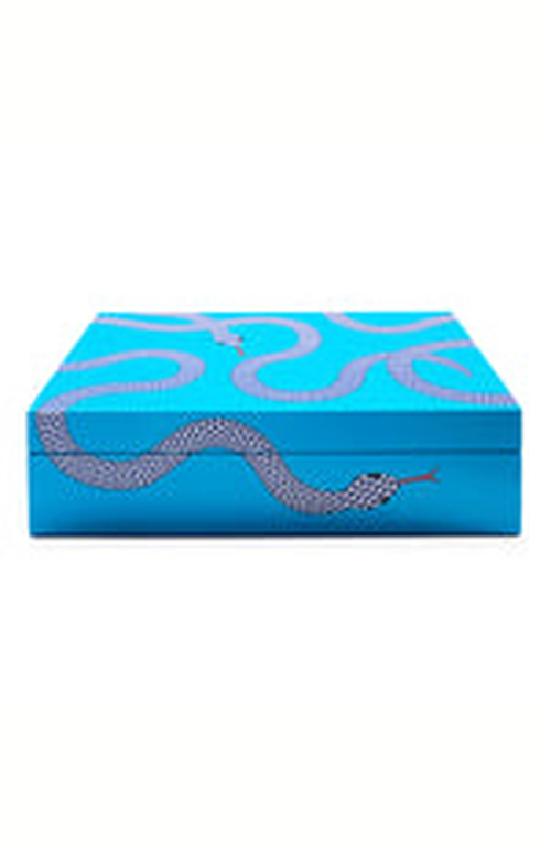 Jonathan Adler Eden Lacquer Box In Blue