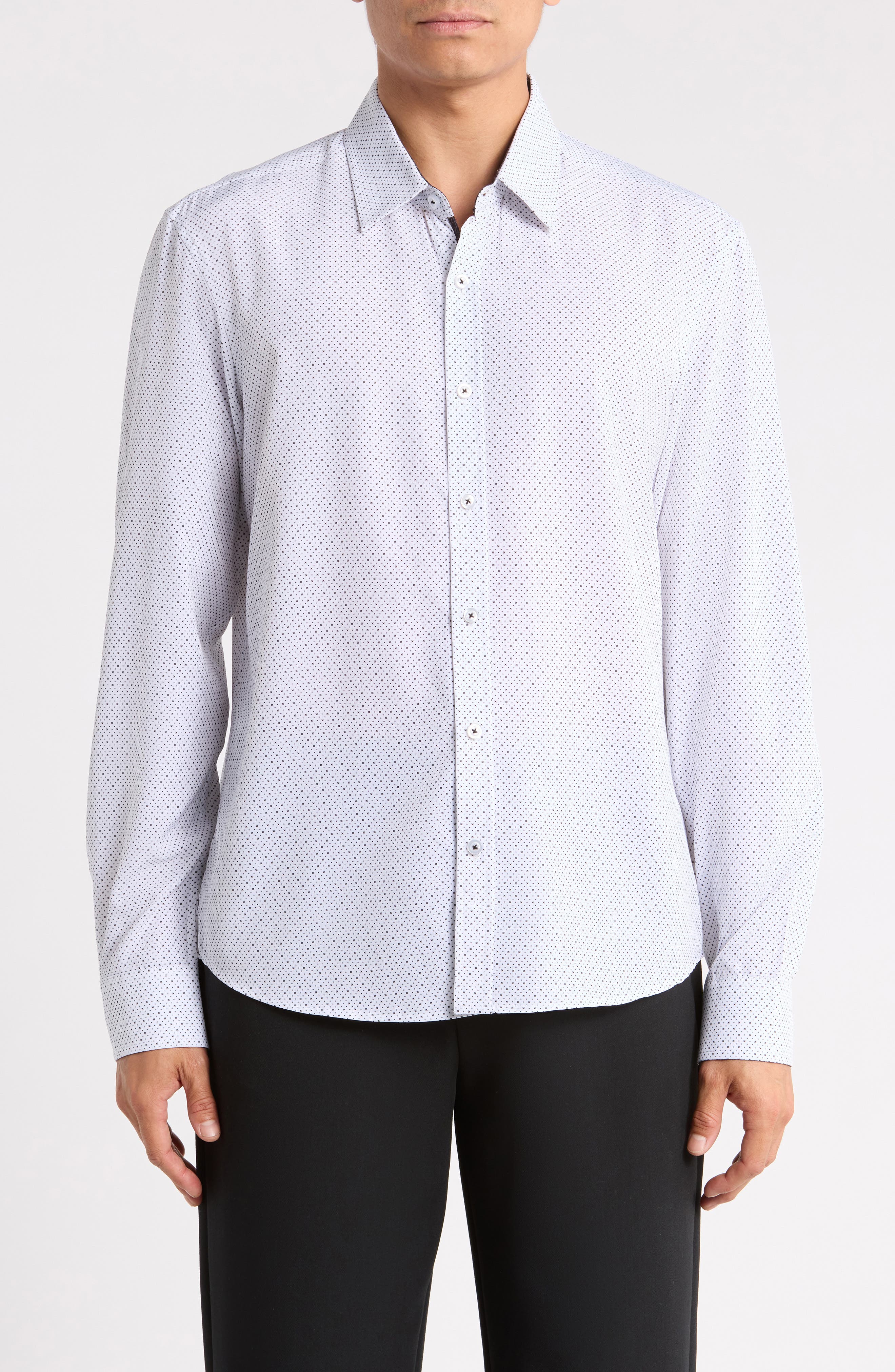 Printed Stretch Long Sleeve Shirt
