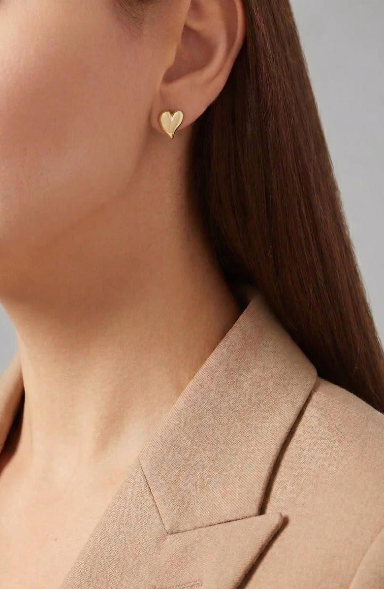 YOJ Mini Heart Stud Earrings, Alternate, color, Gold