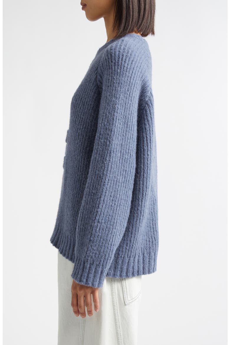 Latch Alpaca & Wool Blend Rib Sweater, Alternate, color, STEEL
