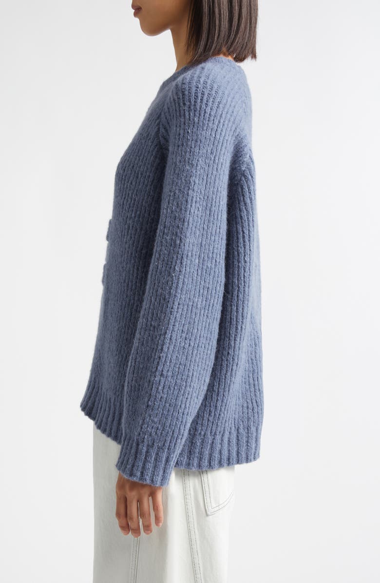 Eckhaus Latta Latch Alpaca & Wool Blend Rib Sweater, Alternate, color, Steel