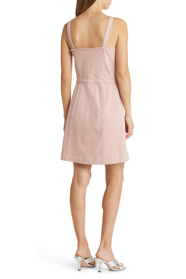 Button Front Denim Minidress, Alternate, color, MELLOW ROSE