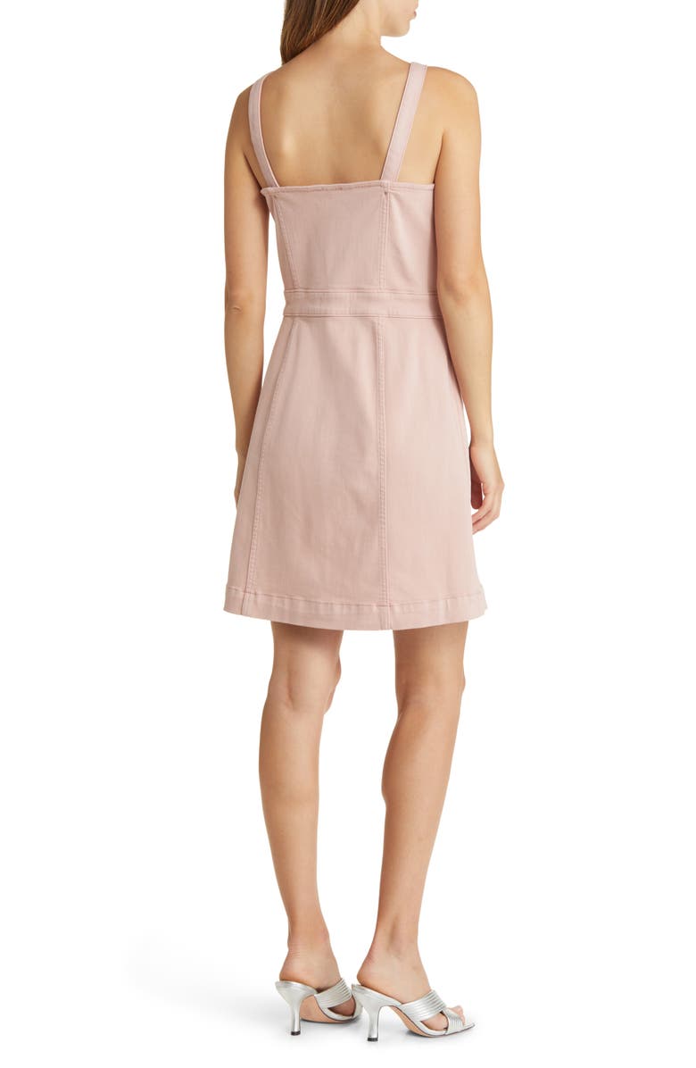 JEN7 by 7 For All Mankind Button Front Denim Minidress, Alternate, color, Mellow Rose
