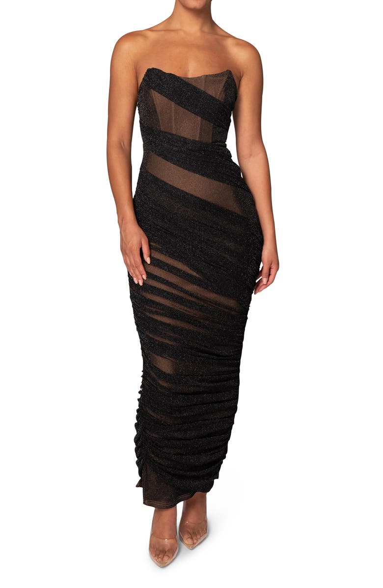 JLUXLABEL Catalina Metallic Sleeveless Knit Maxi Dress, Alternate, color, Black