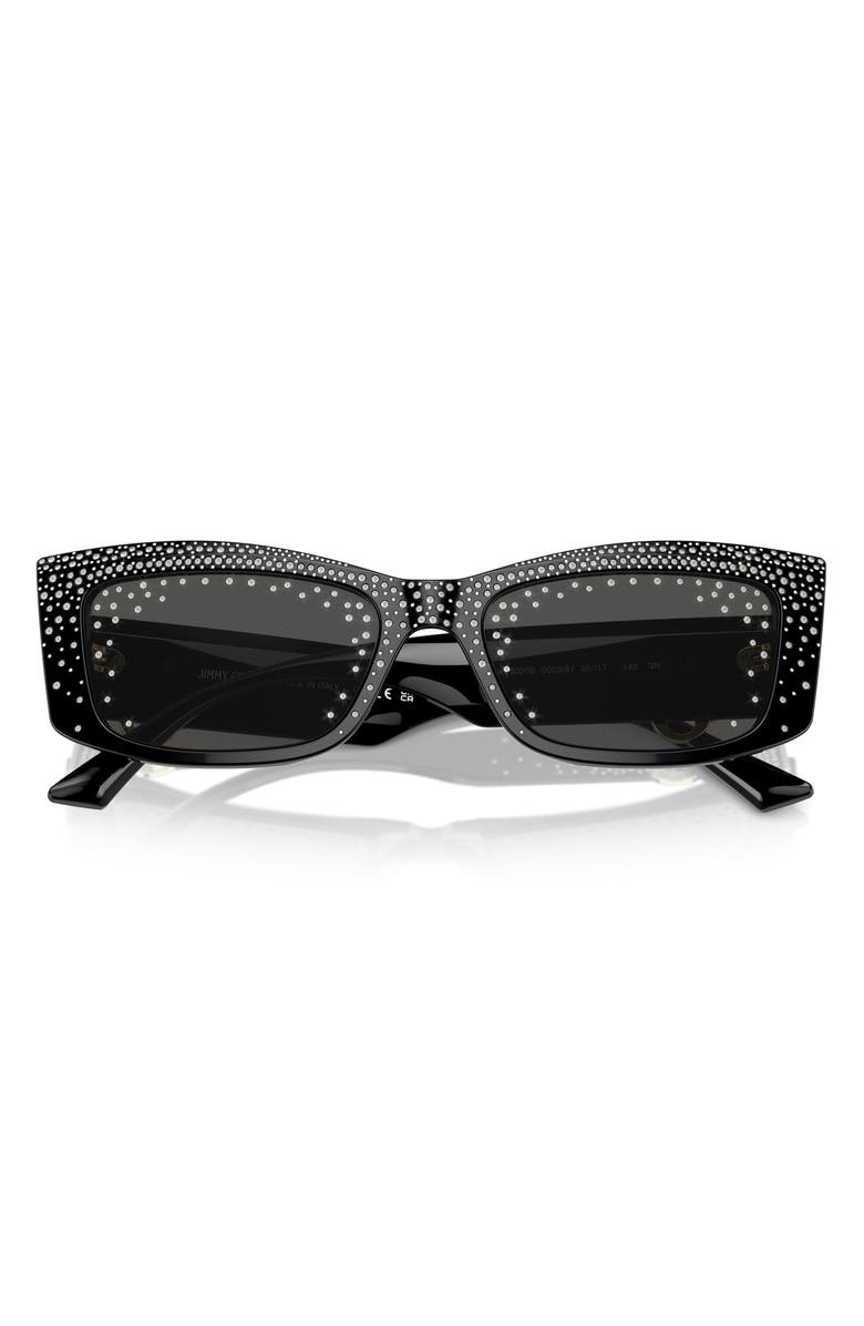 Jimmy Choo 55mm Pillow Sunglasses, Alternate, color, Black / Dark Grey