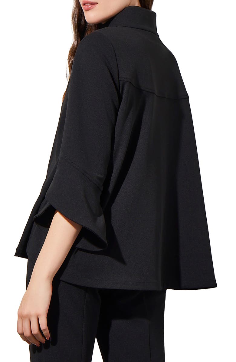 Ming Wang Bell Sleeve Crepe Jacket, Alternate, color, 