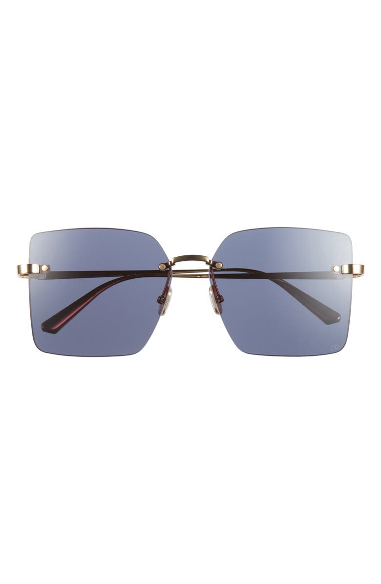 DIOR CDior S3U 58mm Frameless Square Sunglasses, Main, color, Shiny Gold Dh / Blue