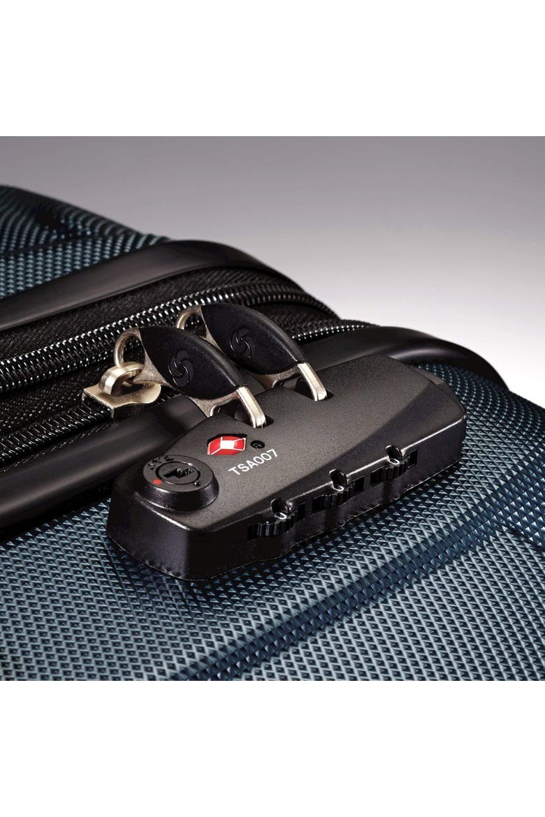 Omni PC Hardside Expandable 28" Large Checked Spinner Luggage, Alternate, color, Navy