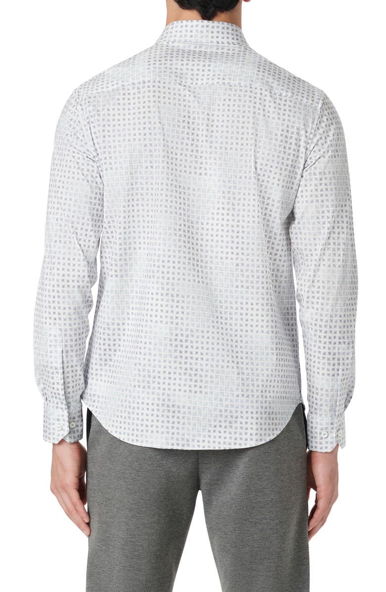 Bugatchi James OoohCotton<sup>®</sup> Geometric Print Button-Up Shirt, Alternate, color, Turquoise