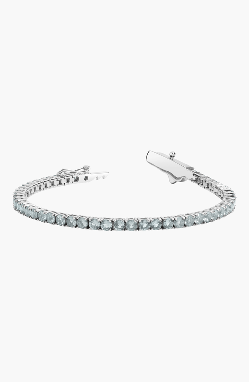 Aurate New York Lab Grown Blue Tourmaline Tennis Bracelet In Metallic