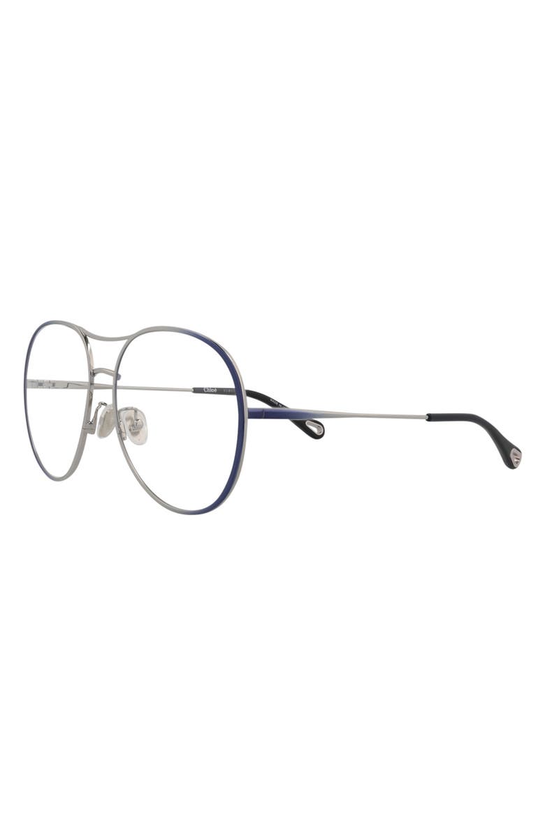 Chloé Core 58mm Aviator Optical Glasses, Alternate, color, Blue Blue Transparent