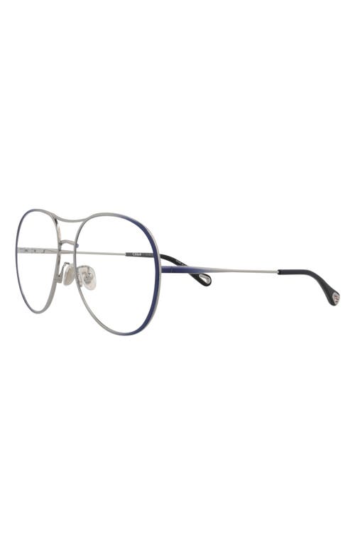 Chloé Core 58mm Aviator Optical Glasses In Blue Blue Transparent