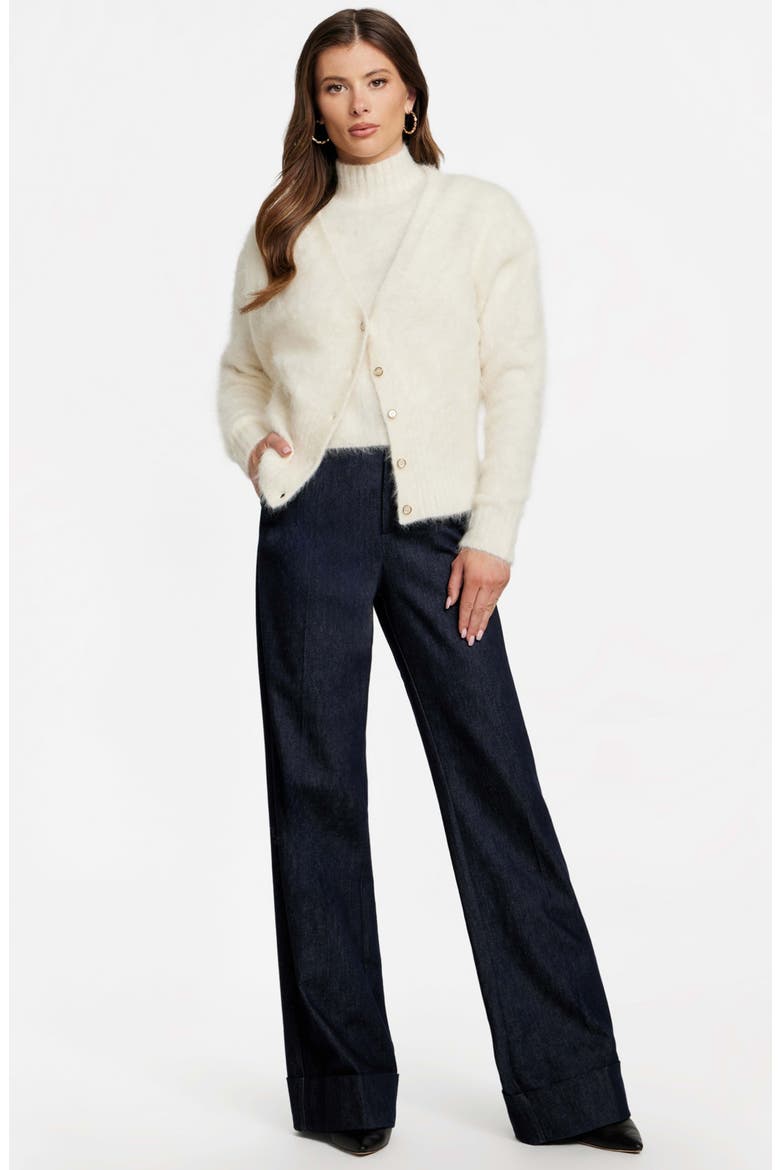 Agnes Fuzzy Alpaca Blend Cardigan, Alternate, color, OPEN BEIGE
