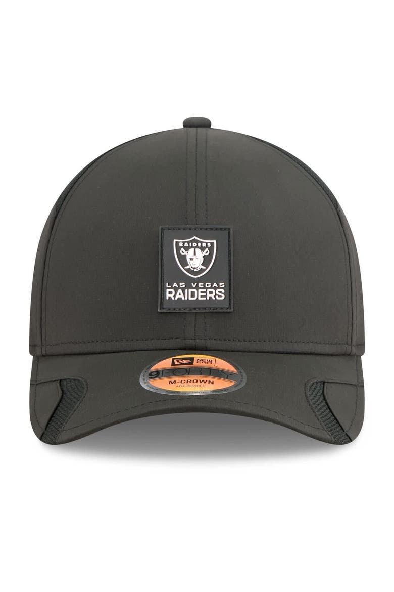 Men's New Era Black Las Vegas Raiders 2025 Sideline  M-Crown 9FORTY Adjustable Hat, Alternate, color, Black