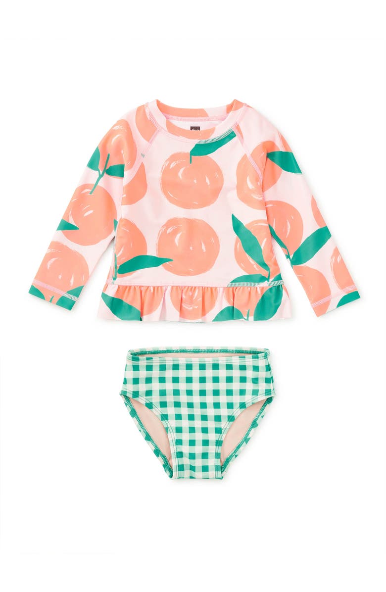 Tea Collection Rash Guard Baby Swim Set, Main, color, Valencia Orange