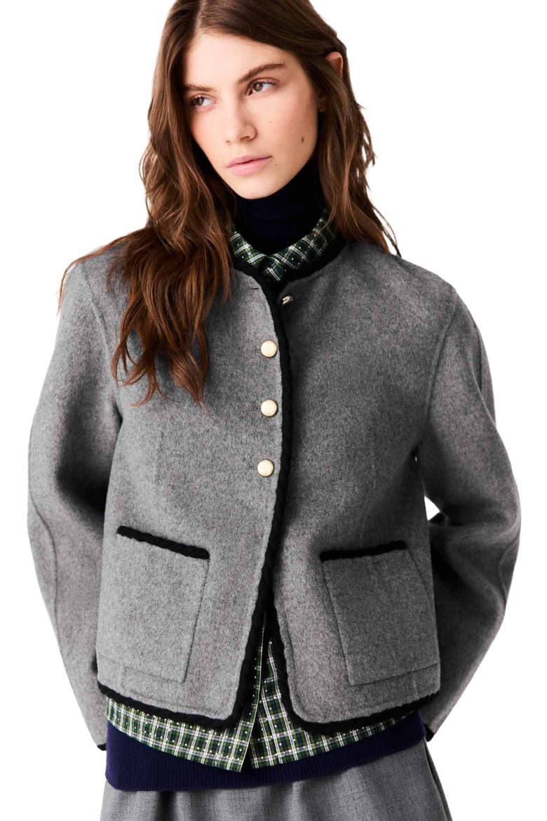 Short double-faced coat, Alternate, color, Light grey