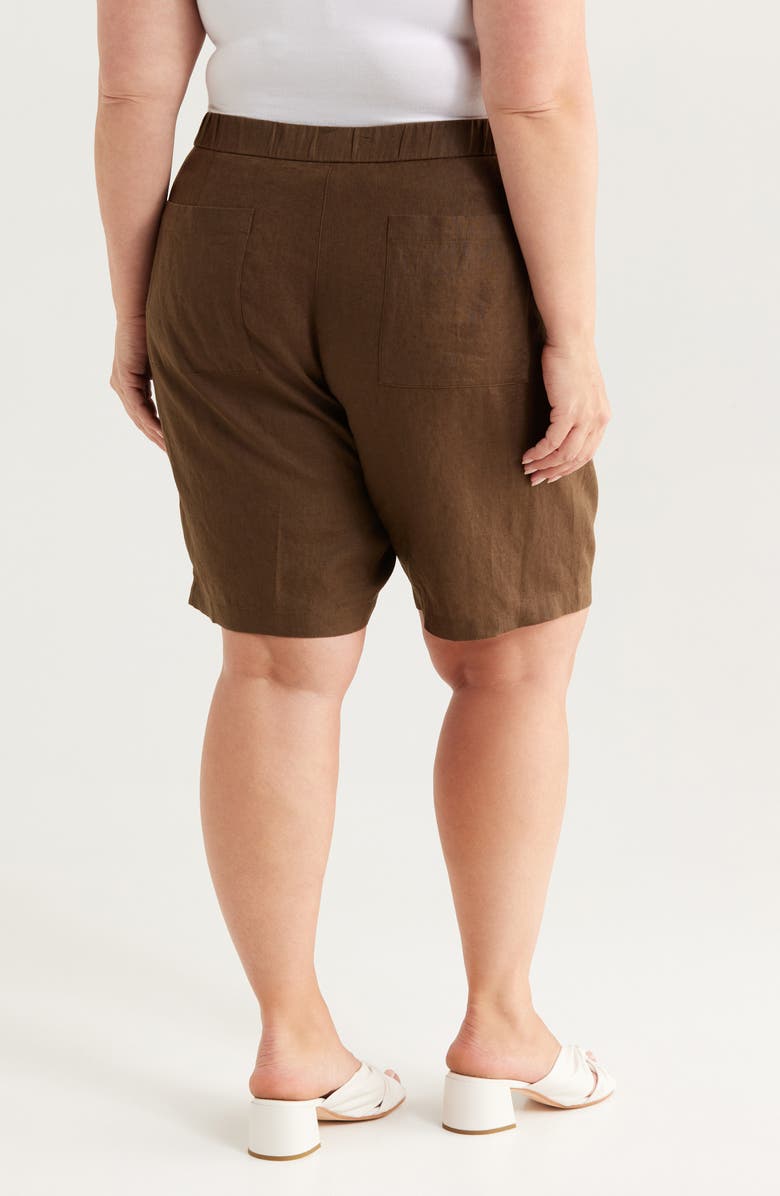 Eileen Fisher Organic Linen Shorts, Alternate, color, Branch