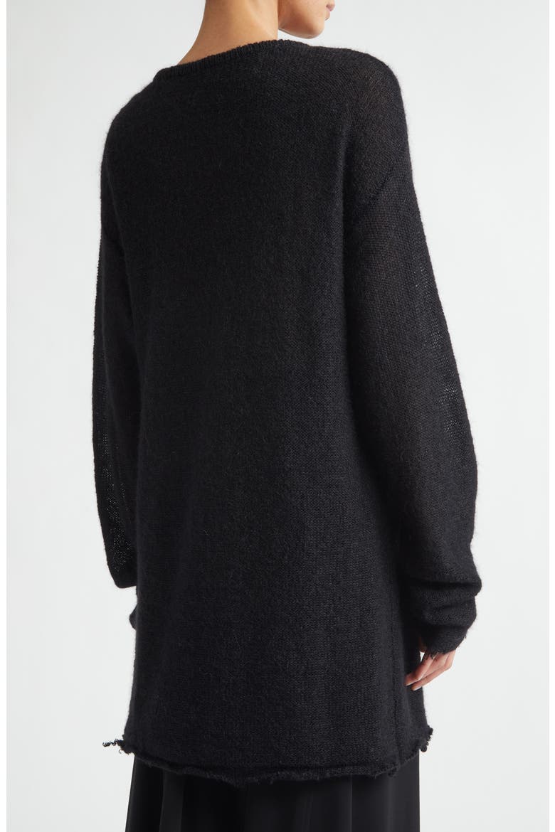 Longline Mohair Blend Sweater, Alternate, color, BLACK
