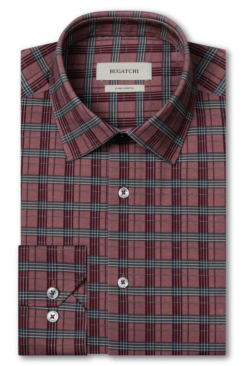 James OoohCotton Plaid Performance Shirt, Alternate, color, BURGUNDY