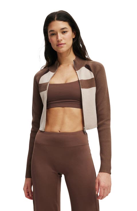 Women's Active Spliced Knit Zip Through