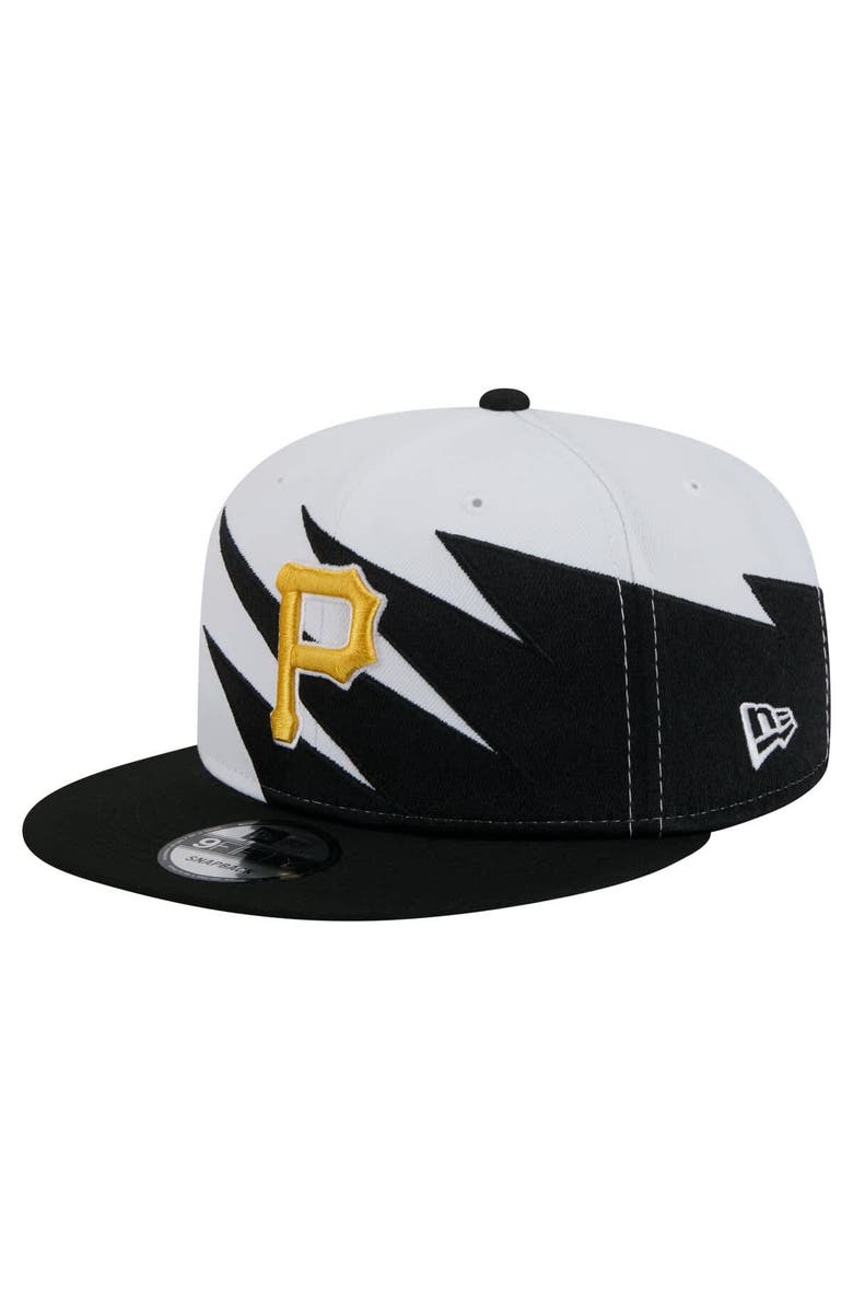 New Era Men's New Era Black/White Pittsburgh Pirates Jagged 9FIFTY Snapback Hat, Main, color, Black